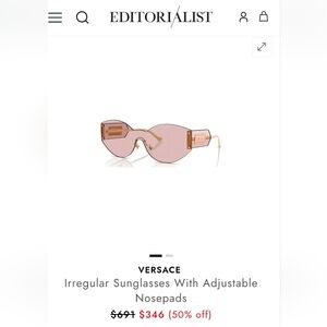 Versace Rose Gold Sunglasses